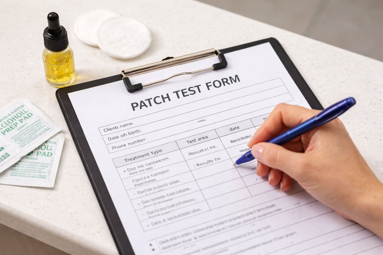Laser patch test consultation