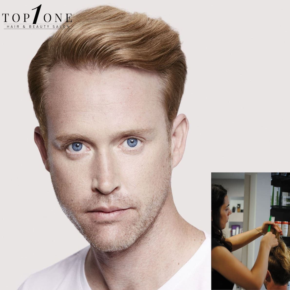 Blonde mens haircut
